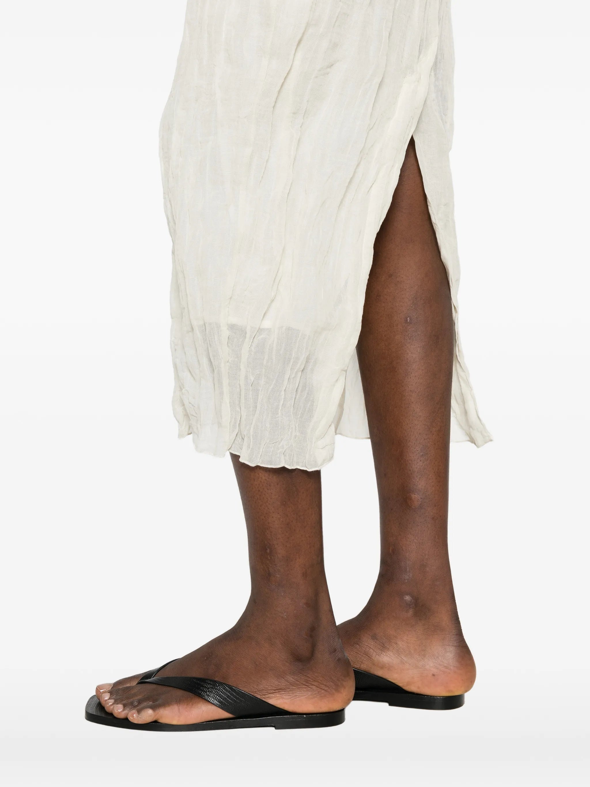textured square-neck dress