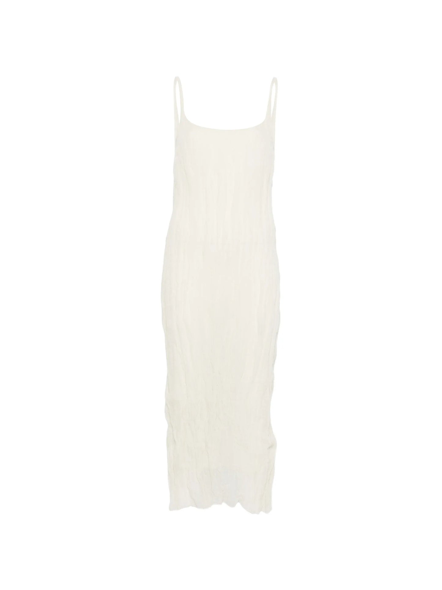 textured square-neck dress