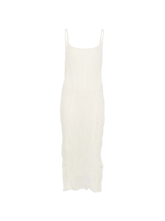 textured square-neck dress