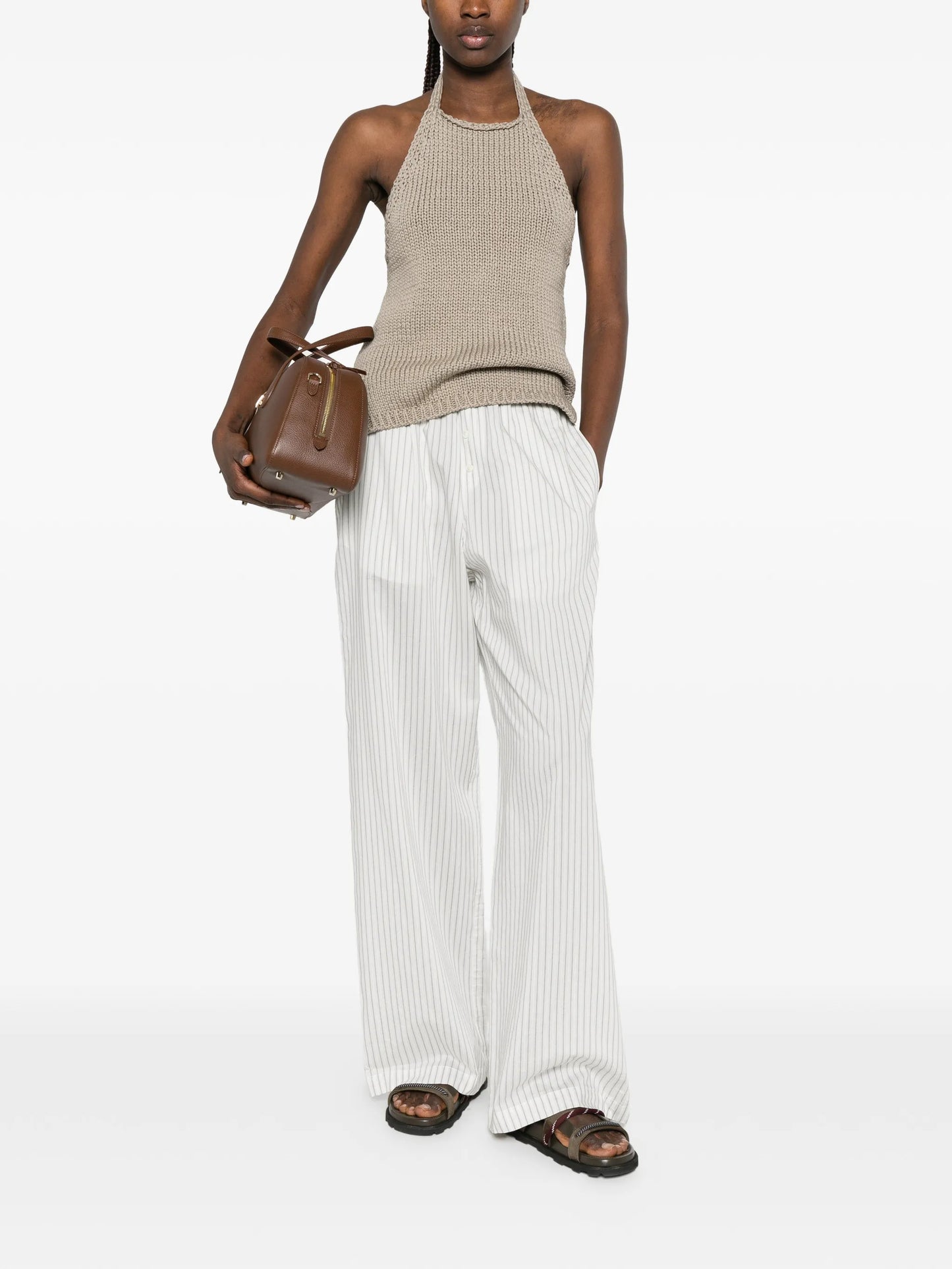 chunky-knit halter top