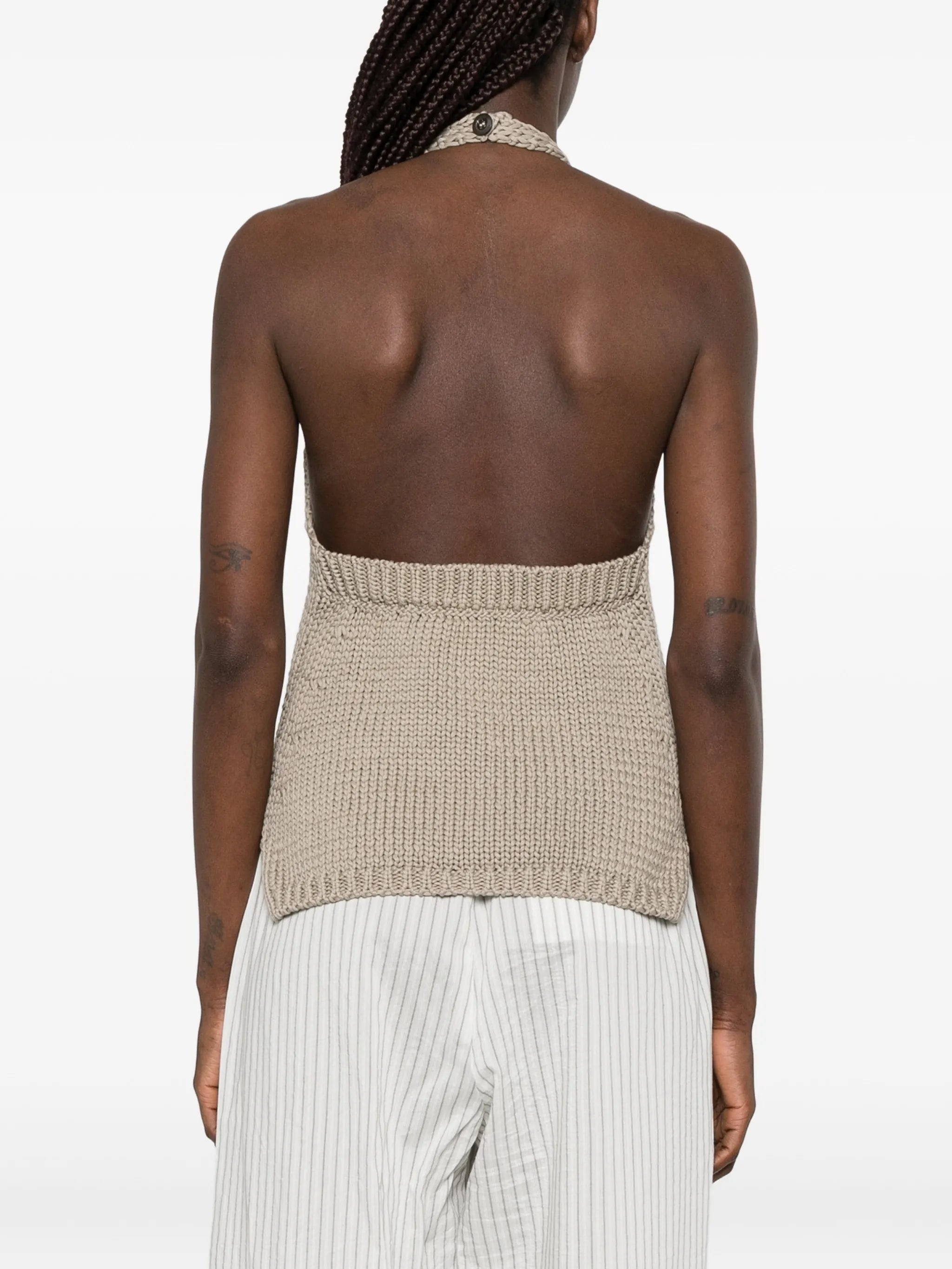 chunky-knit halter top