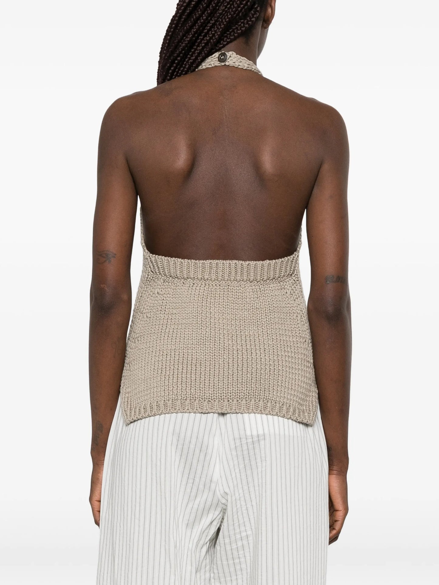 chunky-knit halter top