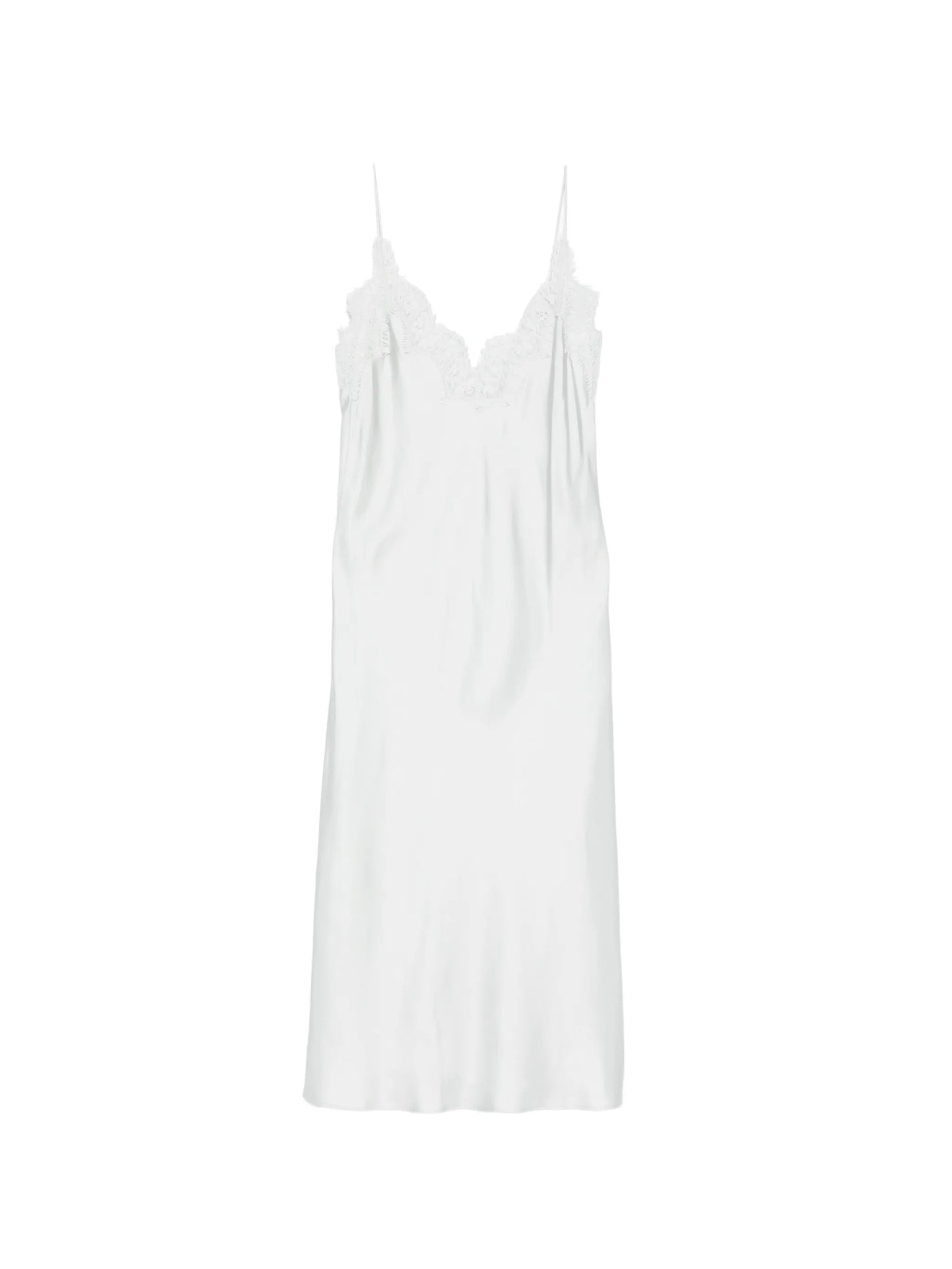 silk lace-trim dress