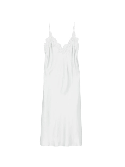 silk lace-trim dress