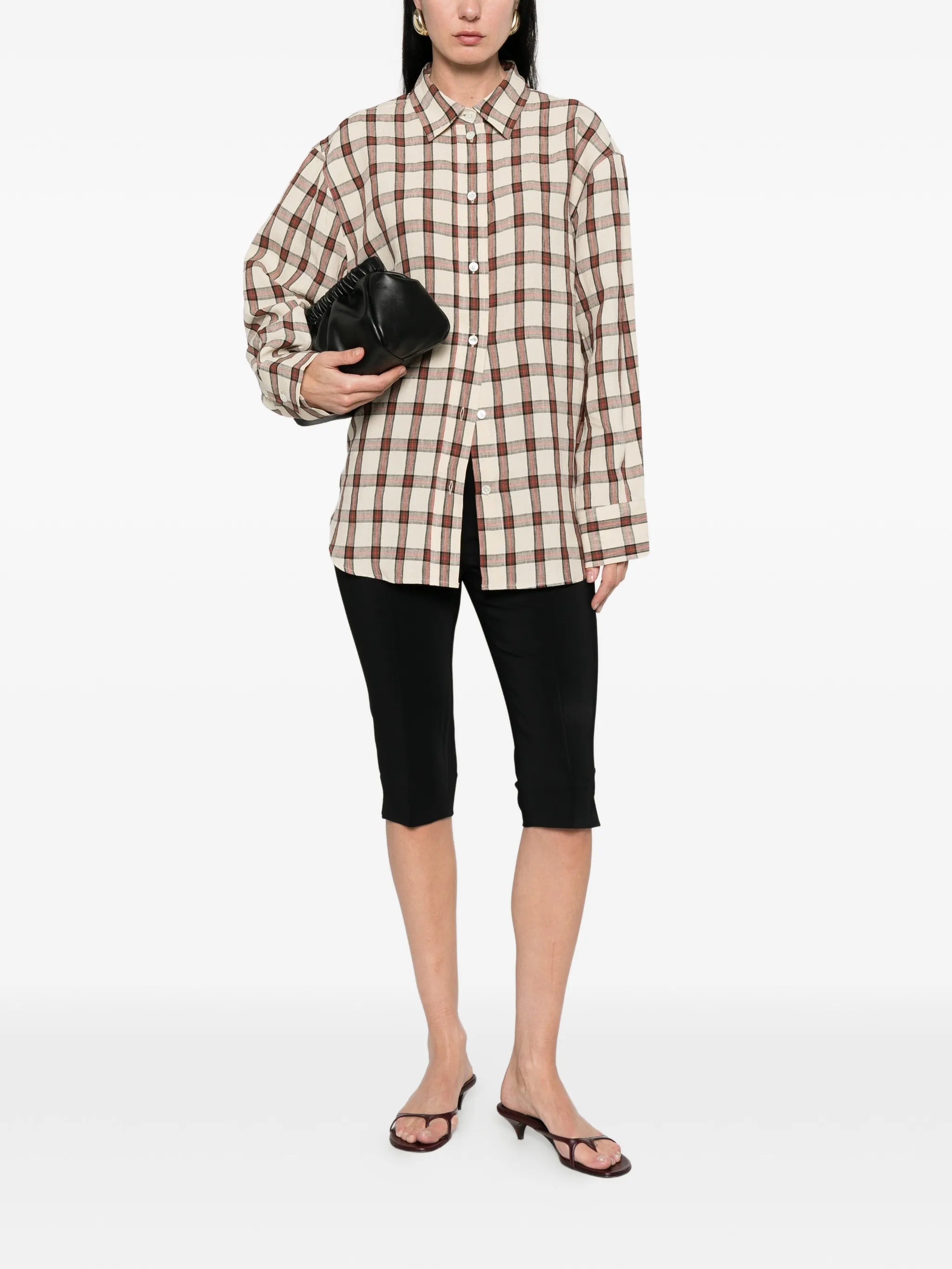 seam-detail cropped trousers