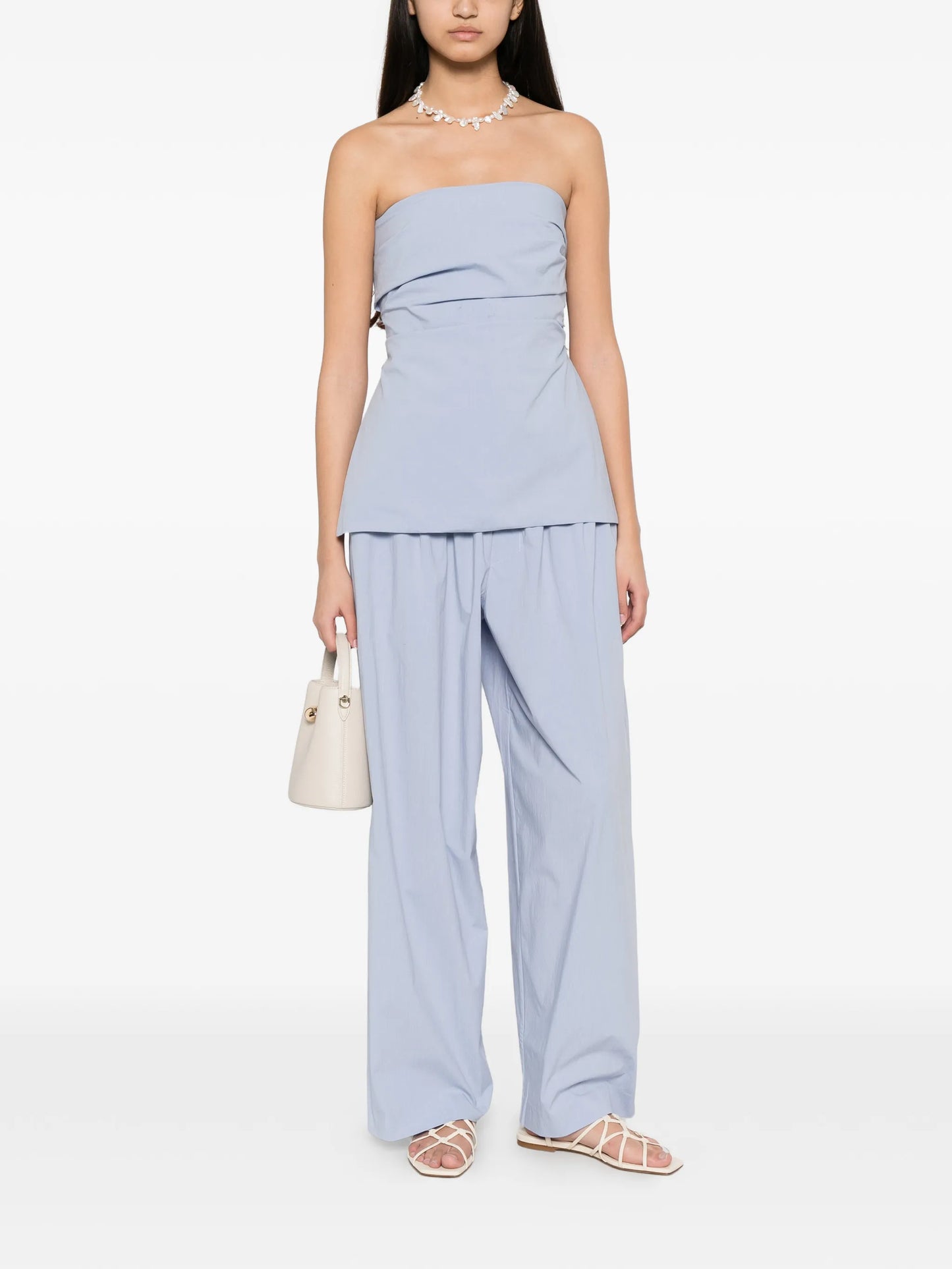 strapless tie-back top