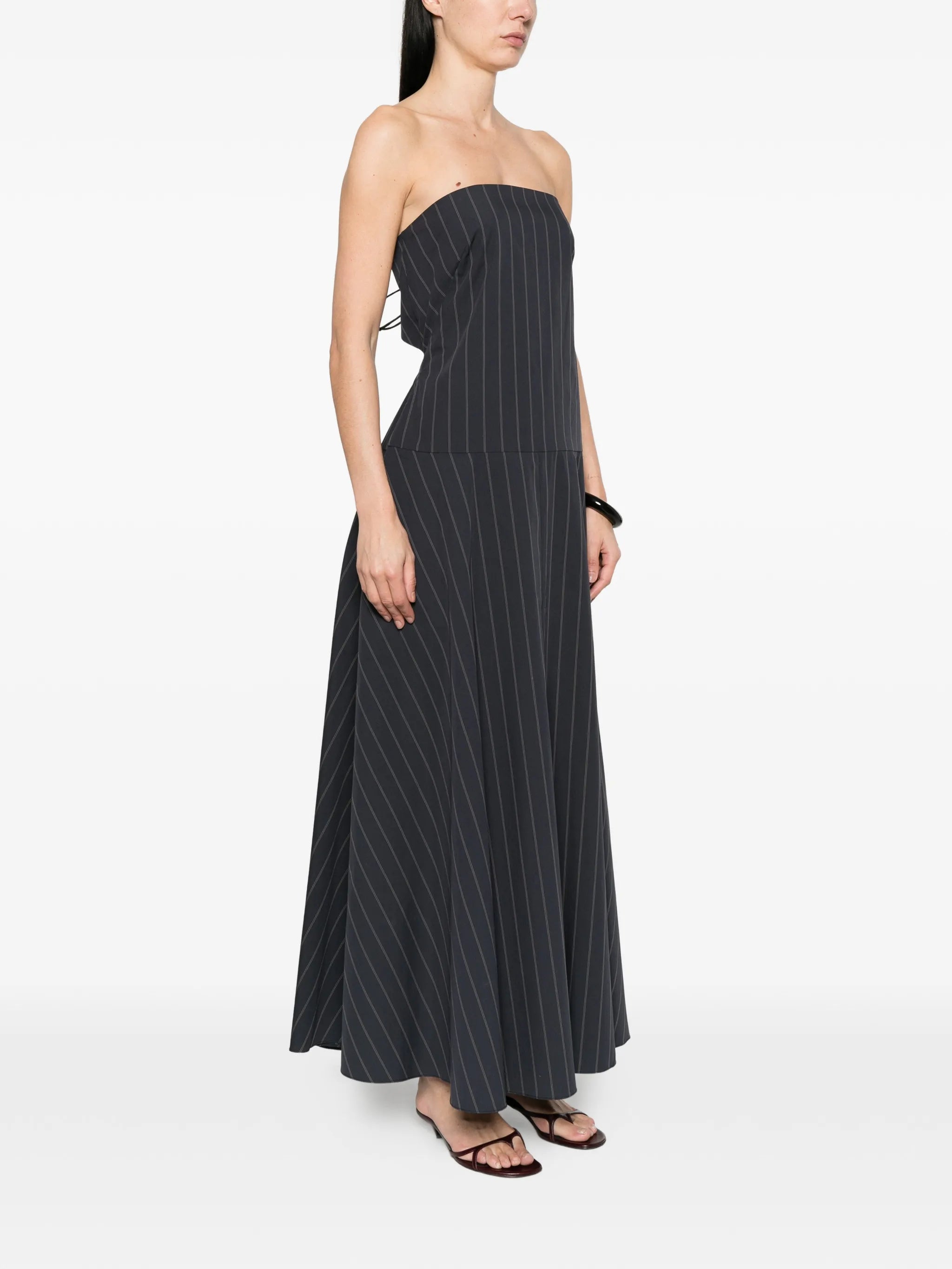 Rouleau striped maxi dress