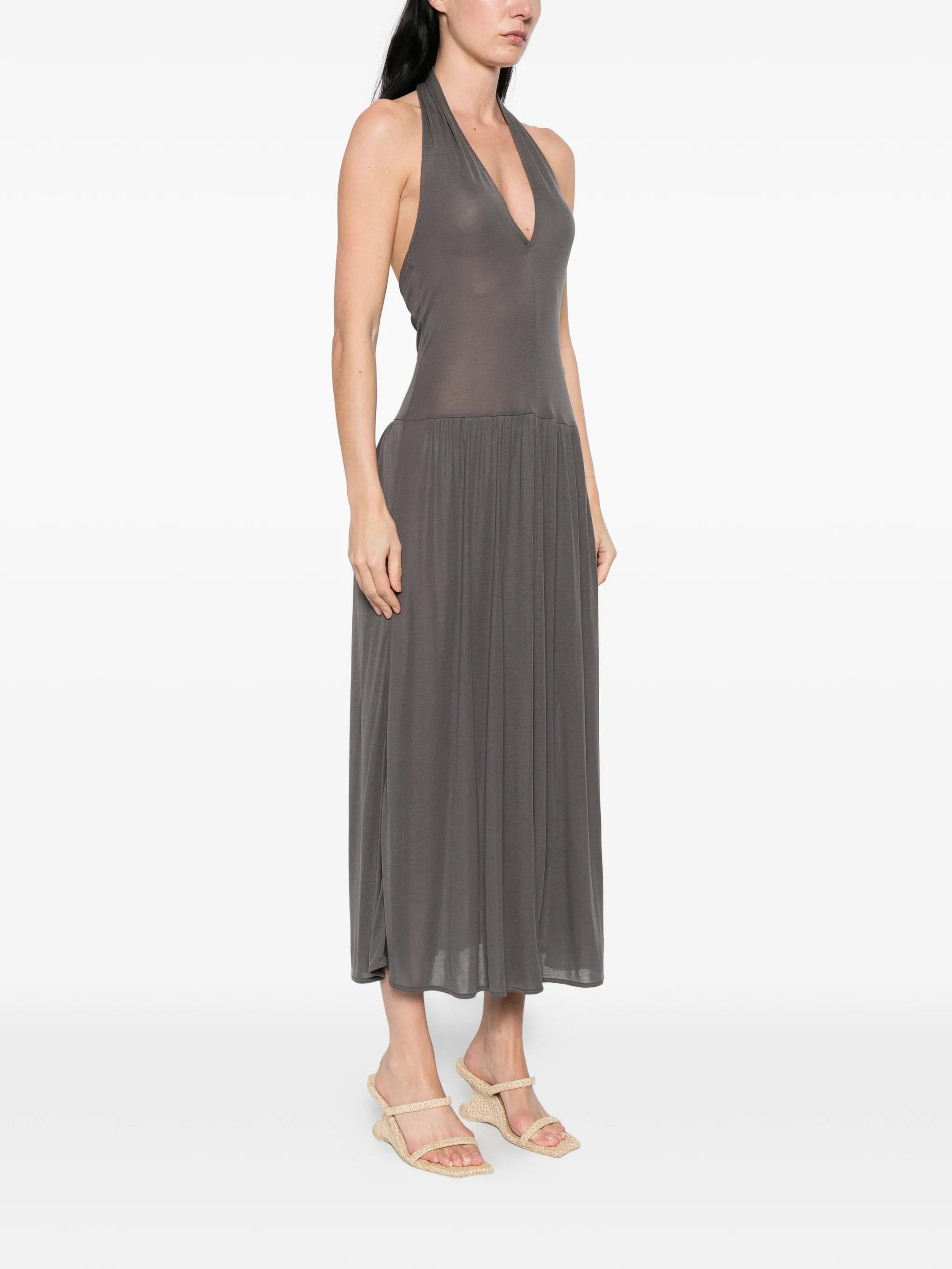 V-neck midi dress