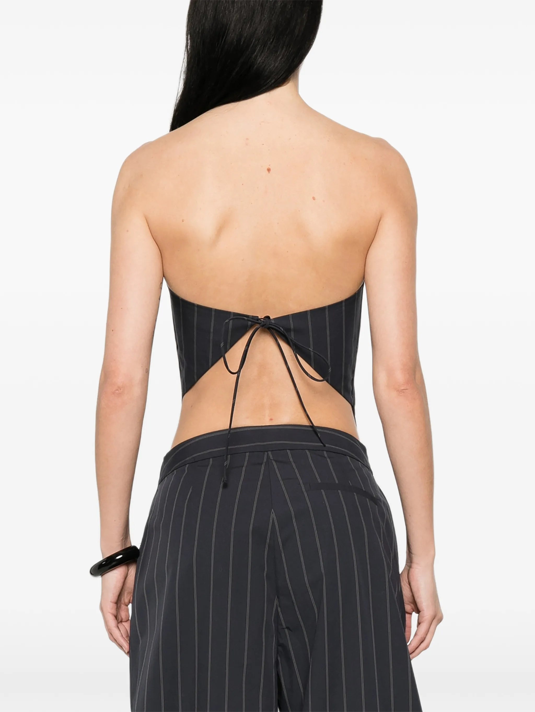 strapless striped top