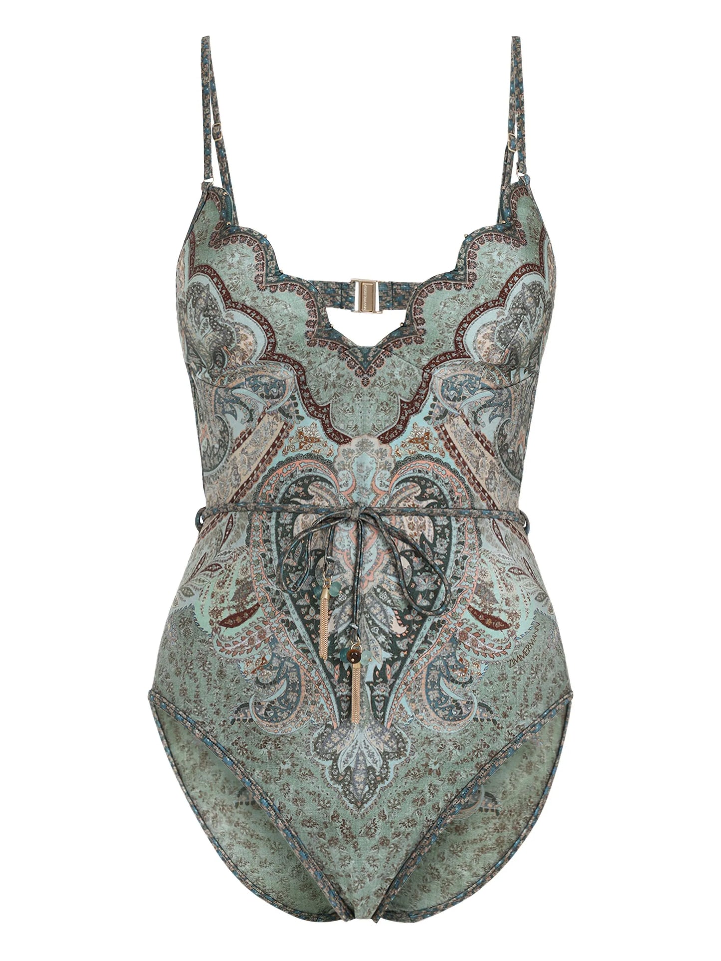 Wanderlust scalloped paisley swimsuit