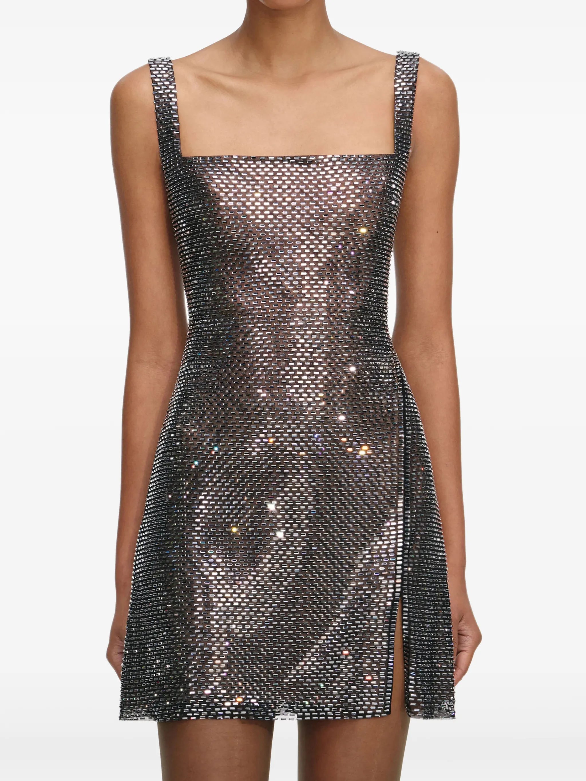 rhinestone-embellishment mini dress
