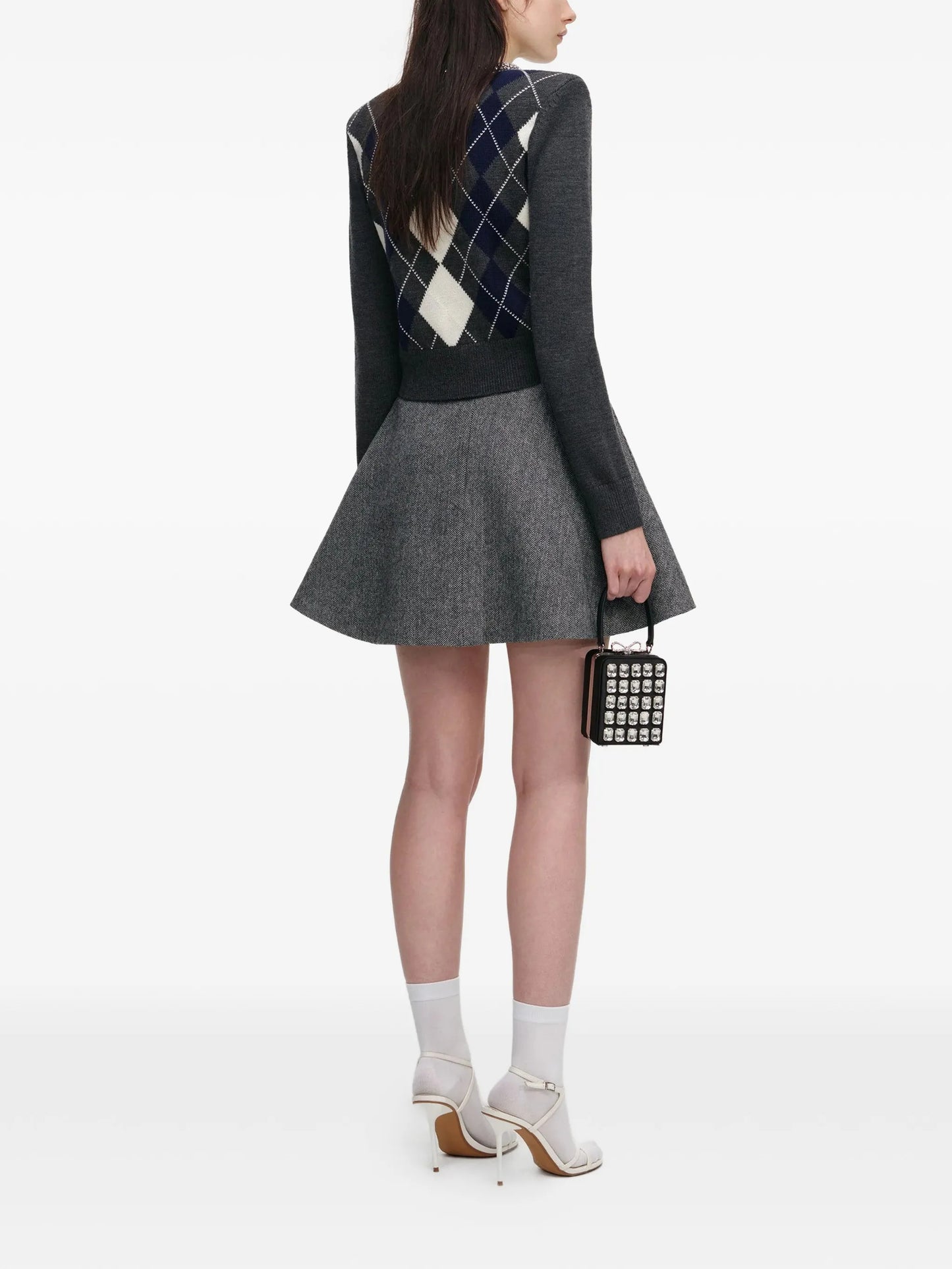 argyle-pattern sweater