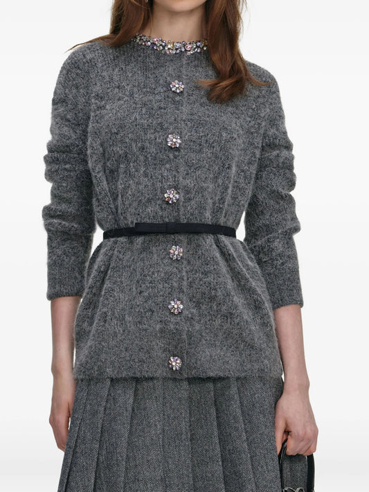 crystal-embellishment cardigan