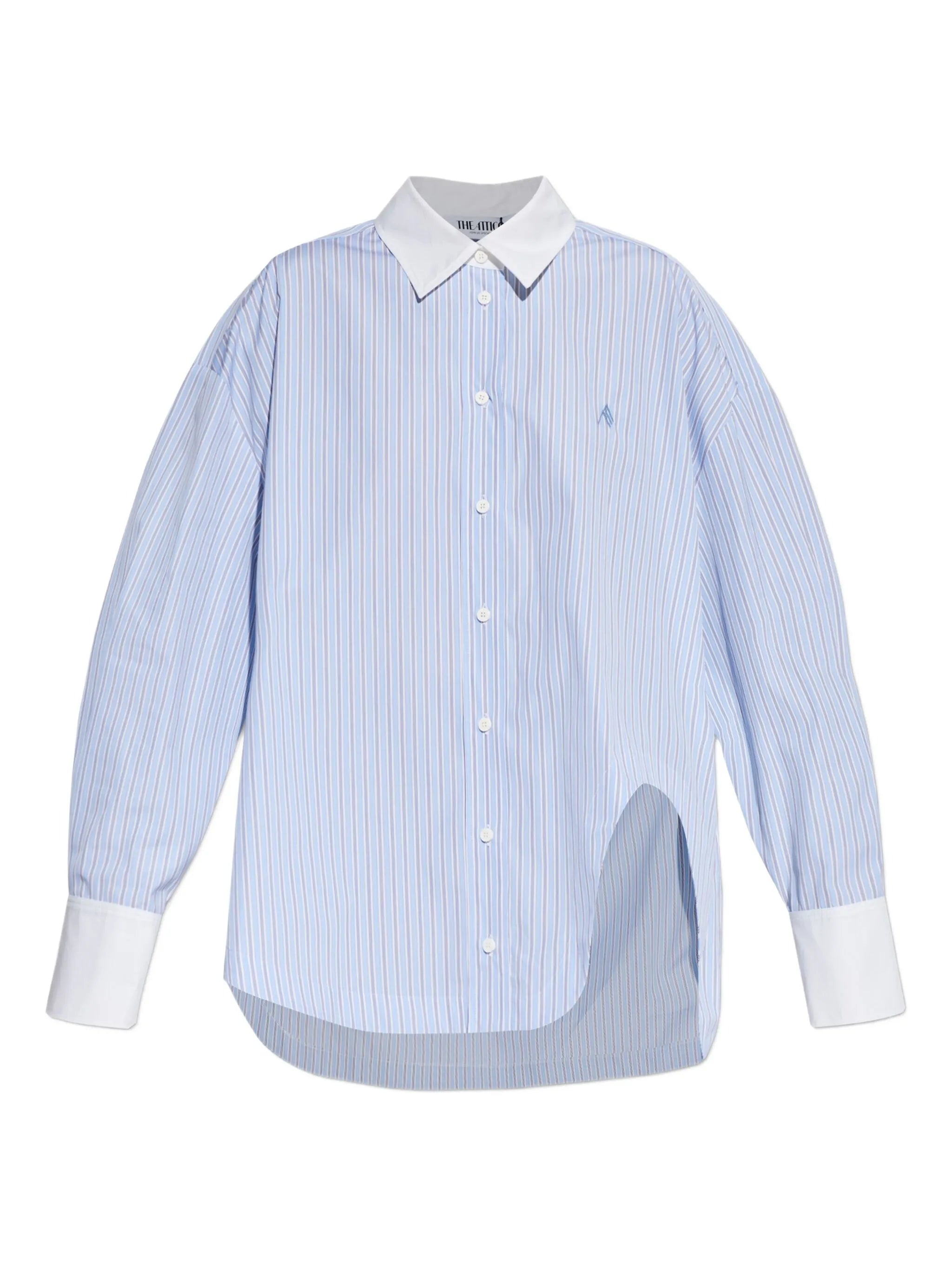 striped logo-embroidered shirt