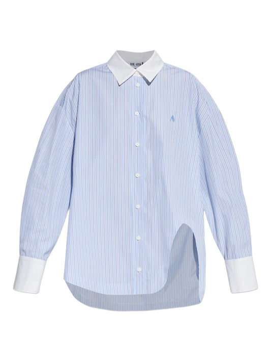 striped logo-embroidered shirt