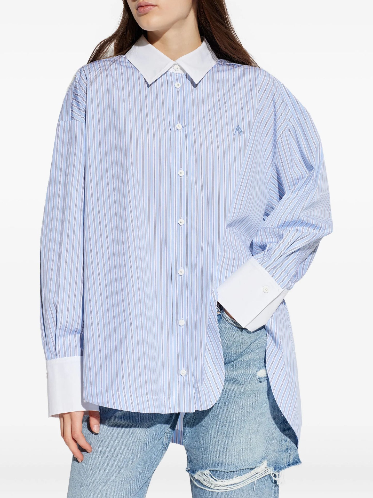 striped embroidered shirt