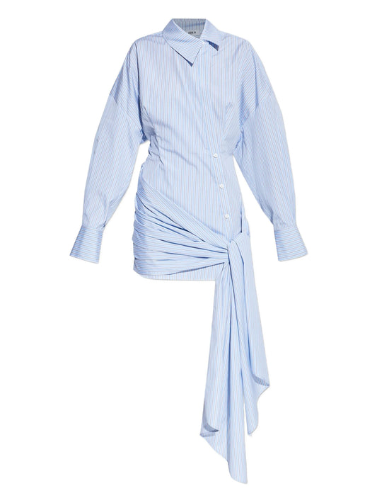 striped knot-detail mini dress