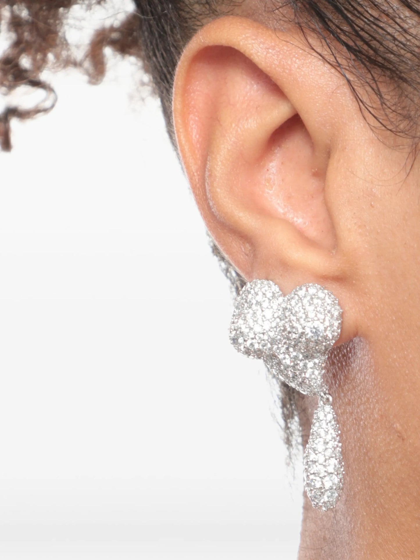 asymmetric heart drop earrings