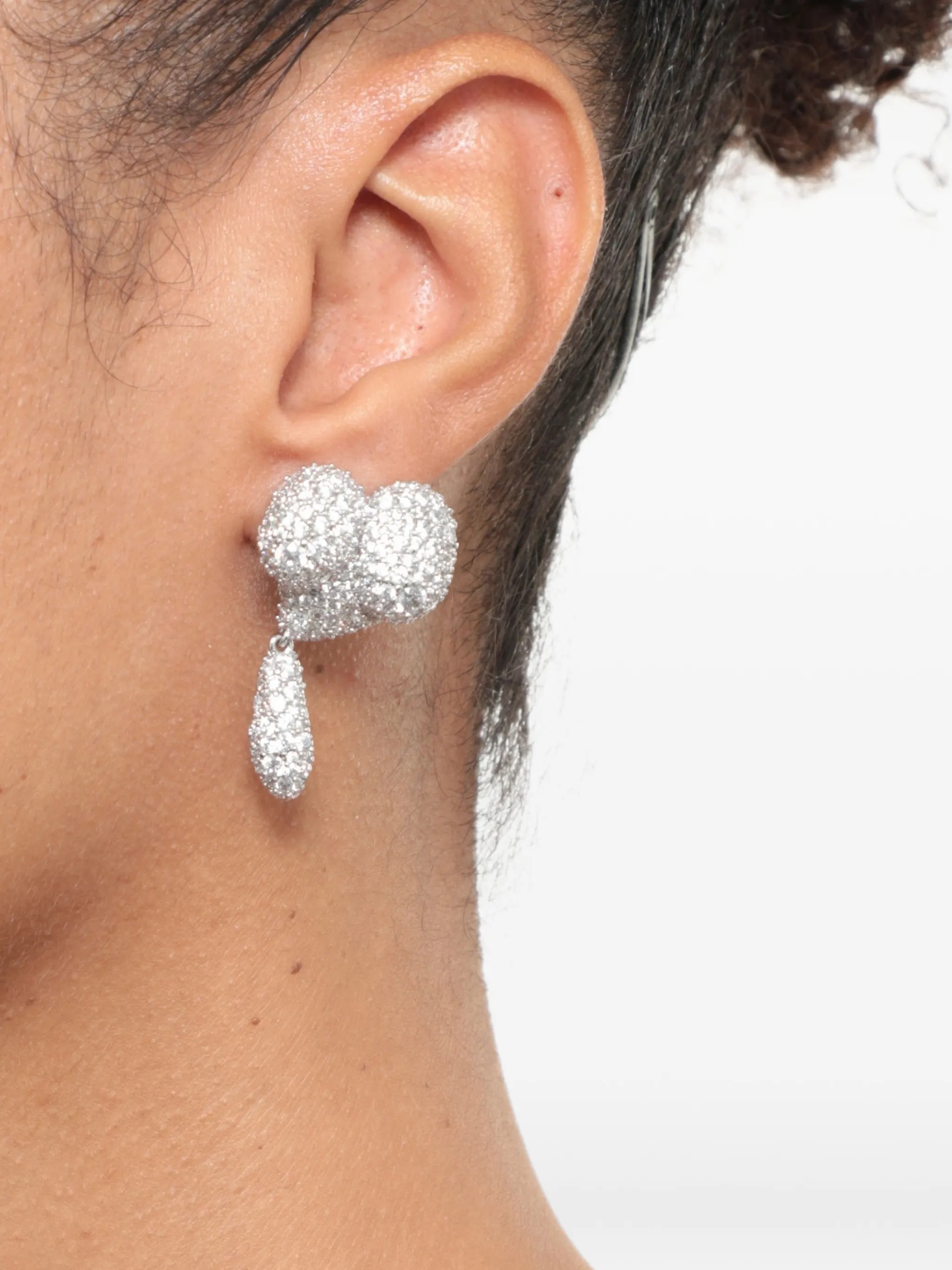 asymmetric heart drop earrings