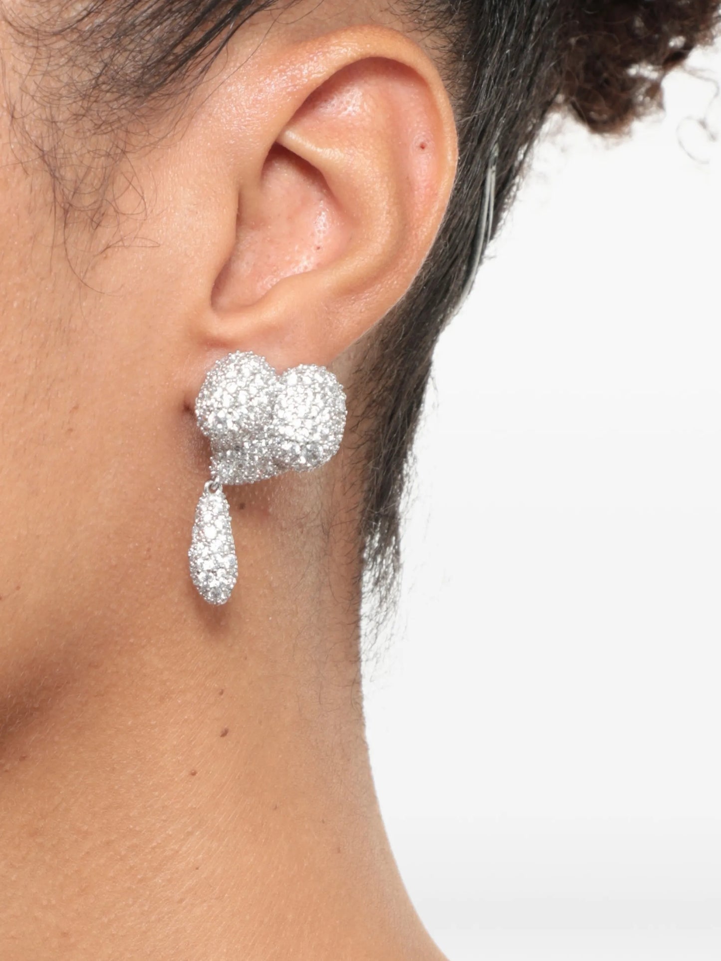 asymmetric heart drop earrings