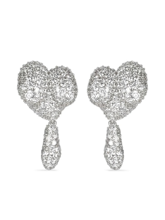 asymmetric heart drop earrings