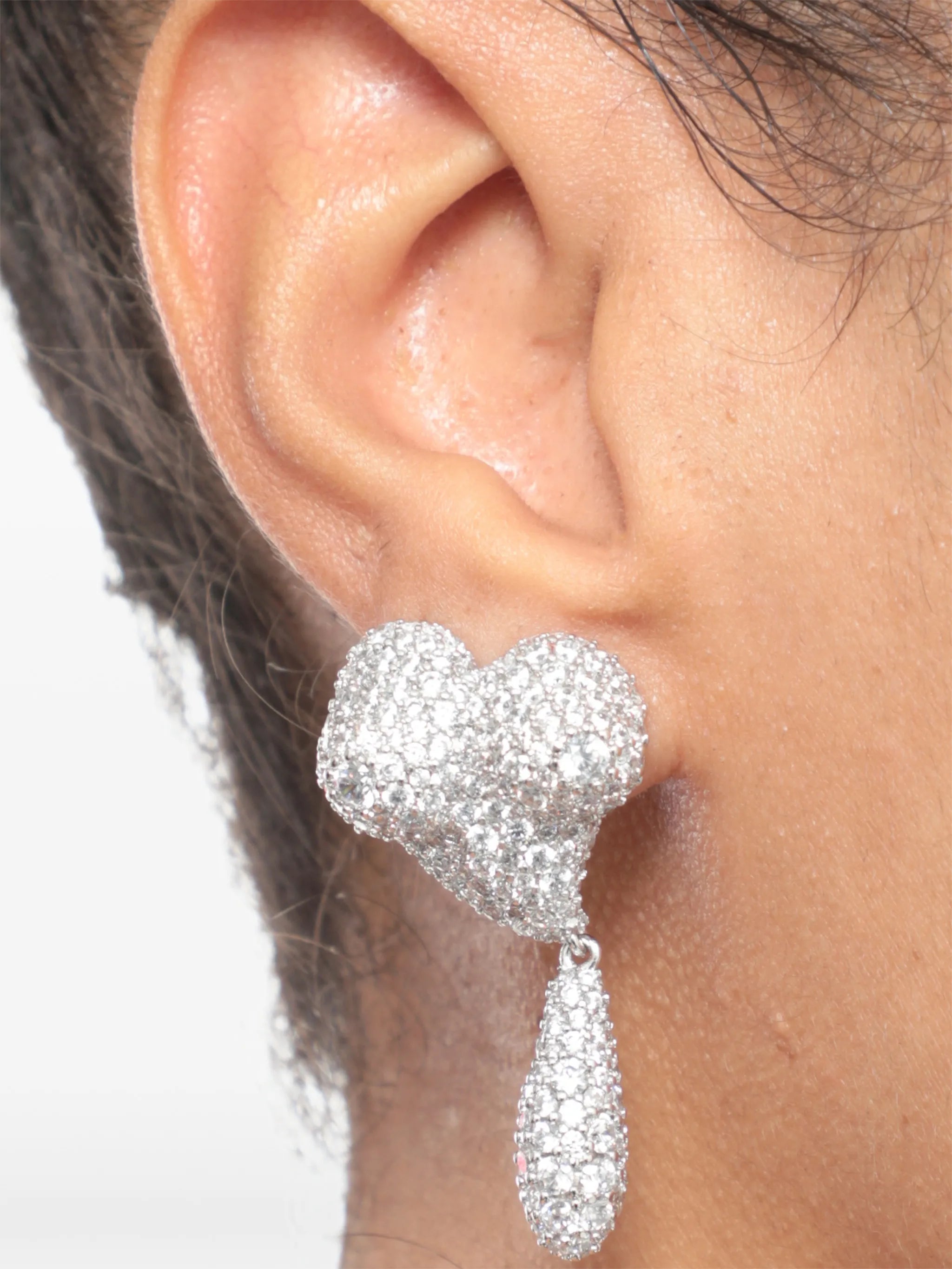 asymmetric heart drop earrings