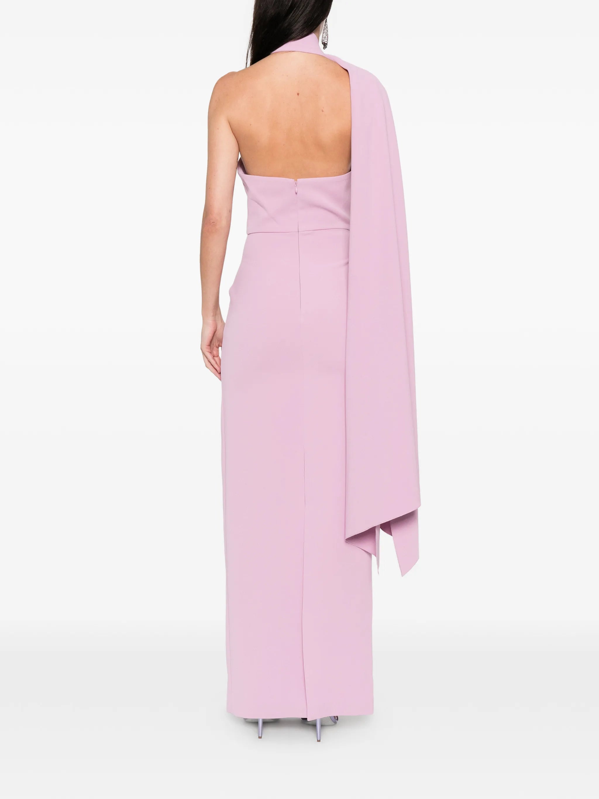 one-shoulder drape dress