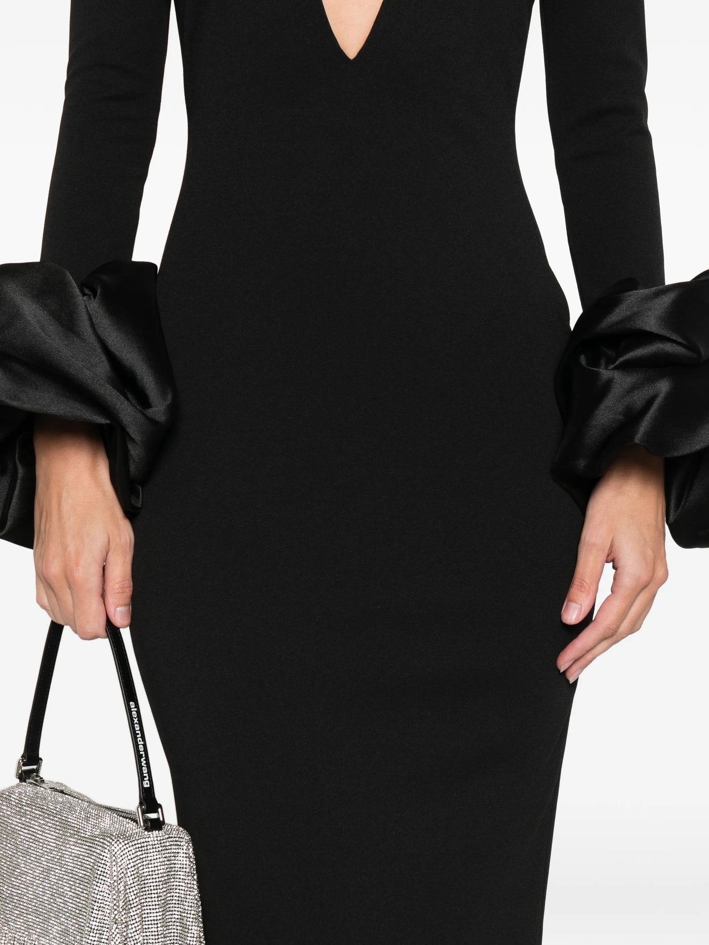 V-neck ruffled dress