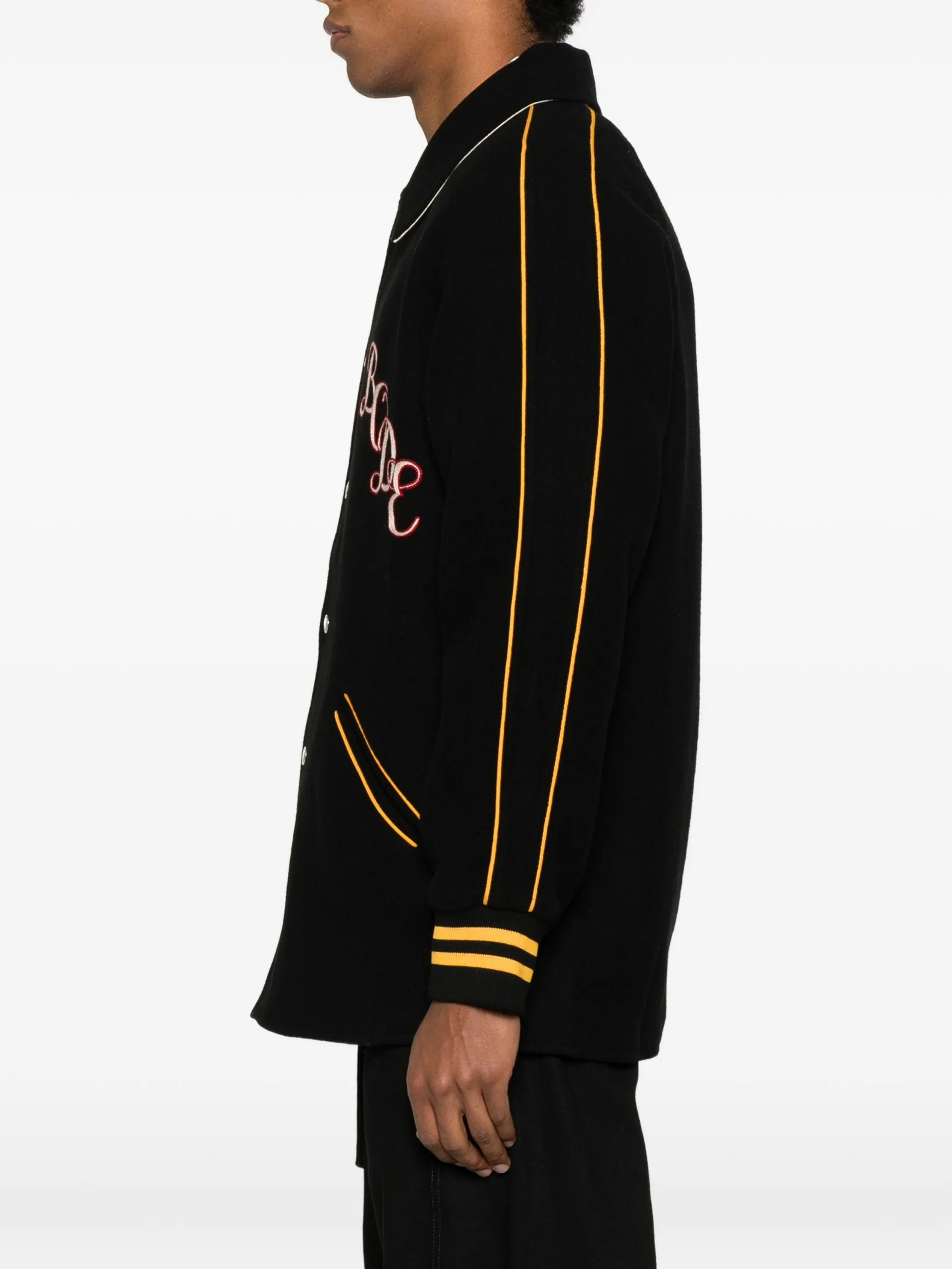 embroidered-stripe jacket