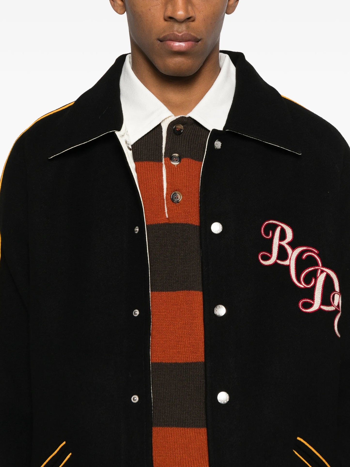 embroidered-stripe jacket