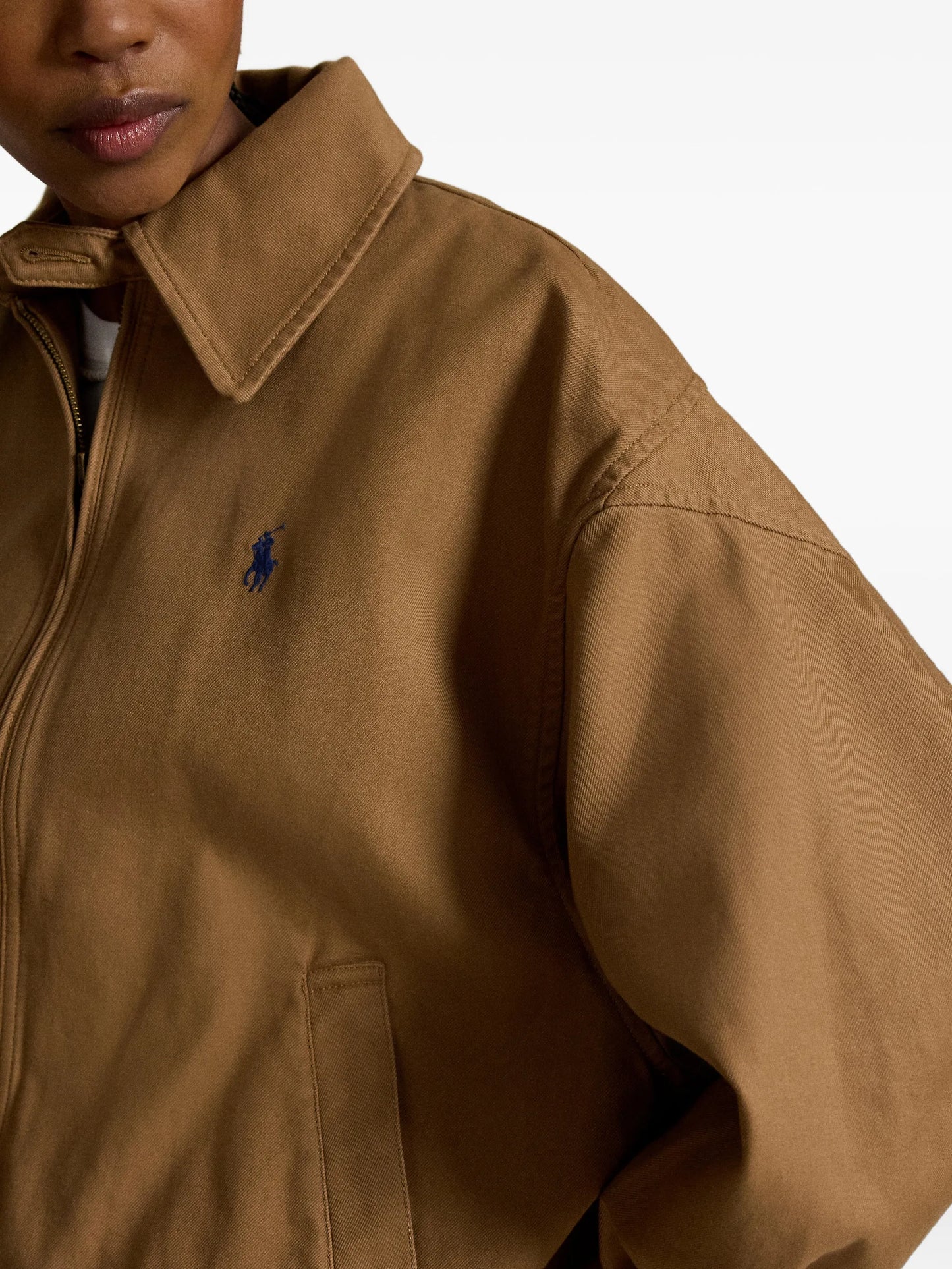 pony-embroidered zip jacket