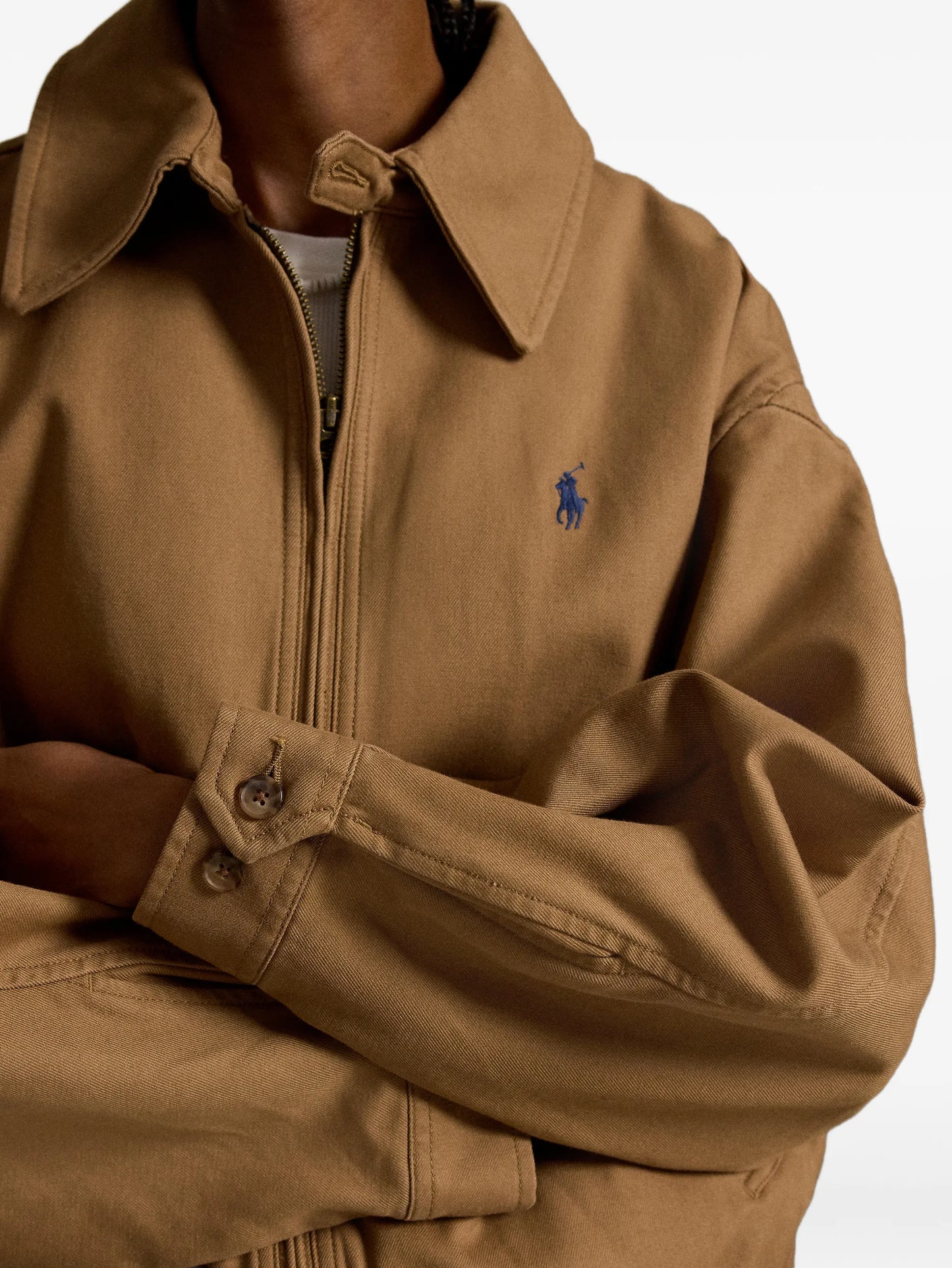 pony-embroidered zip jacket