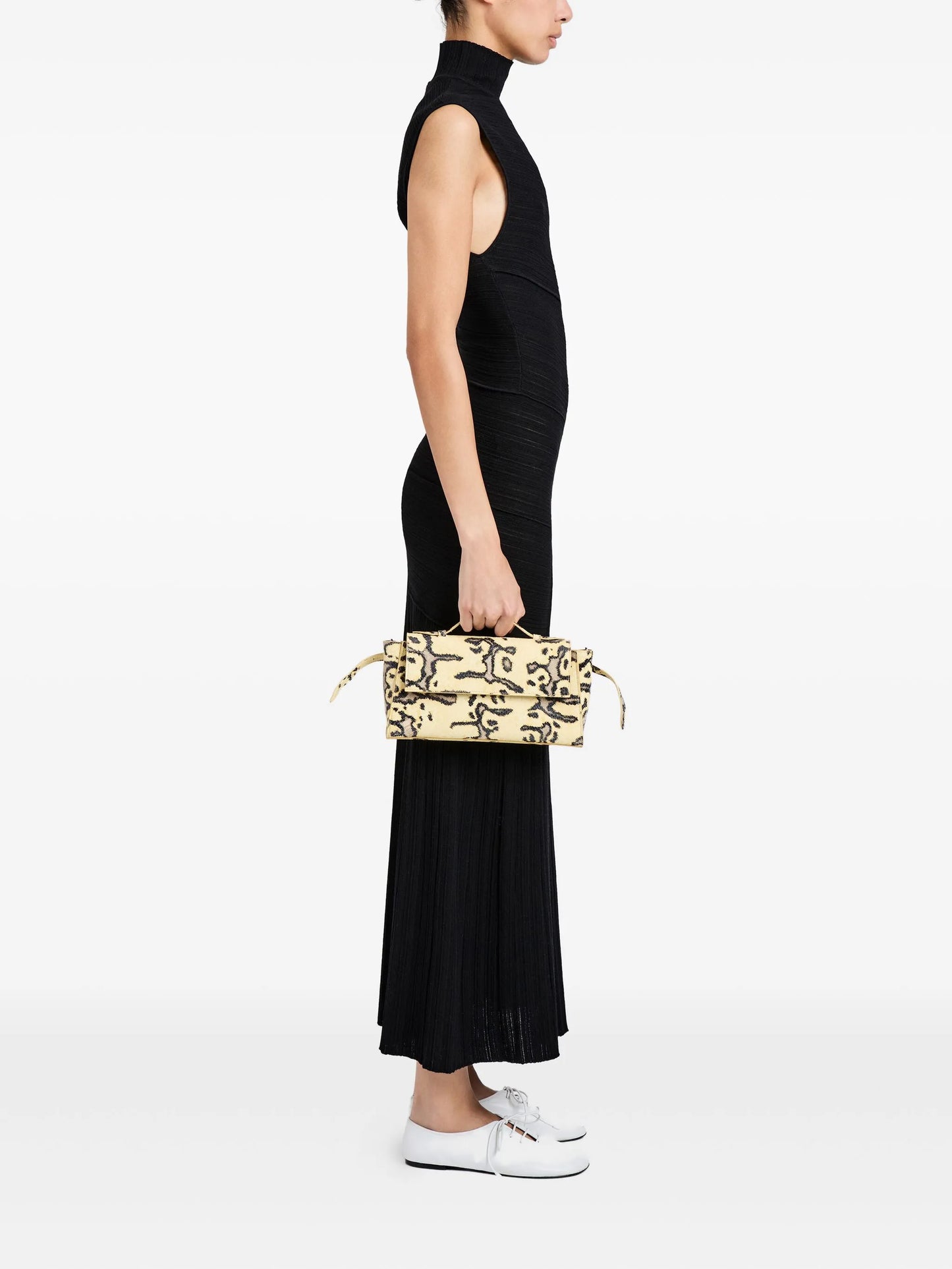 Tate python-print clutch bag