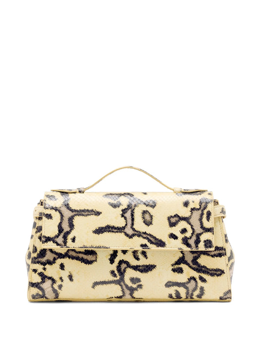Tate python-print clutch bag