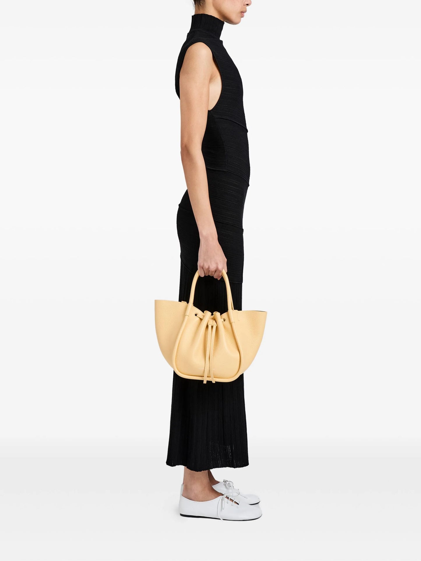 small ruched tote bag