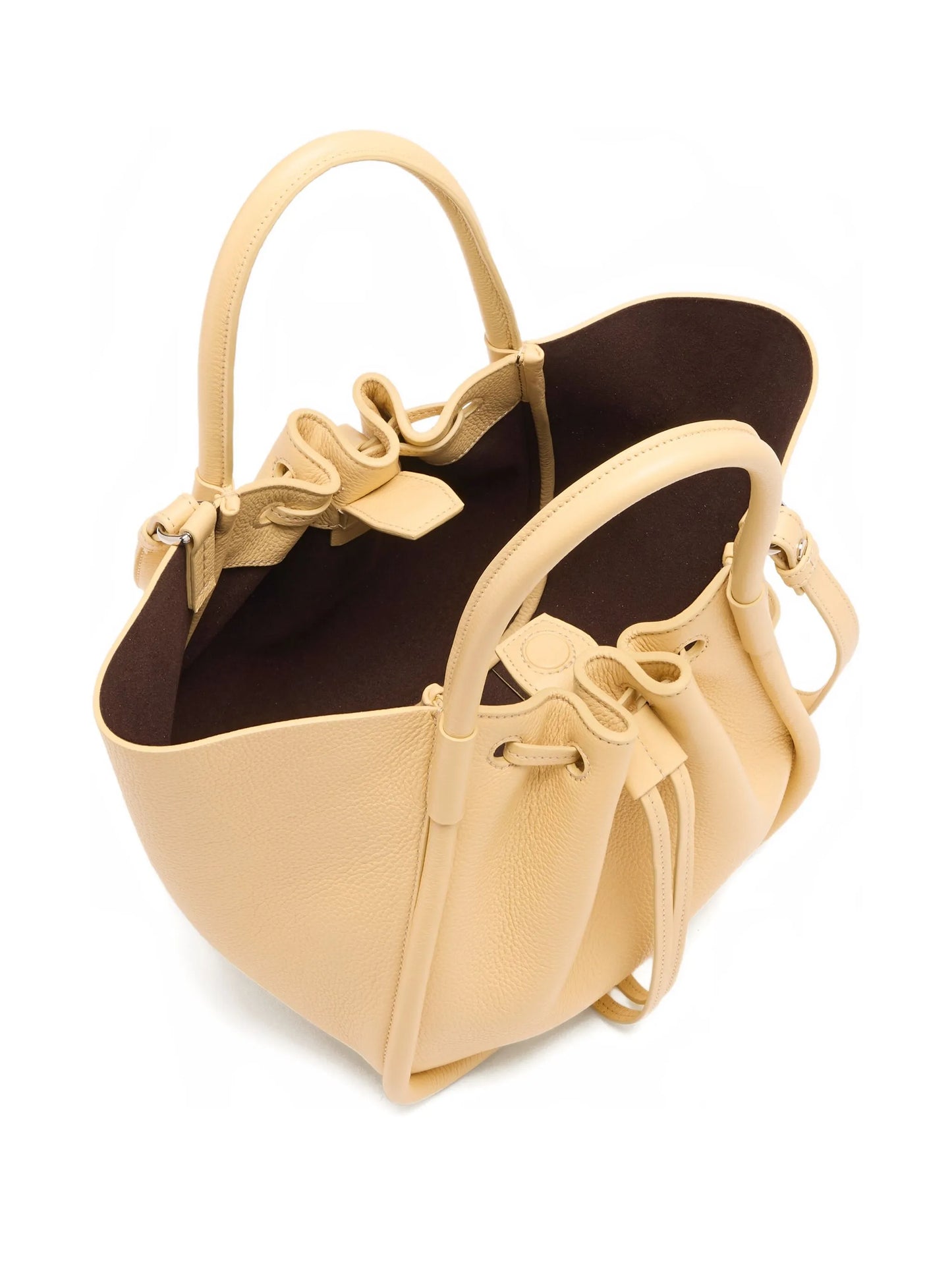 small ruched tote bag