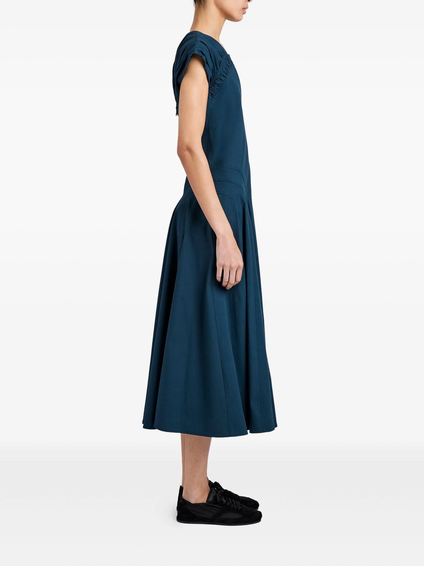 Manoela cut-out gathered midi dress