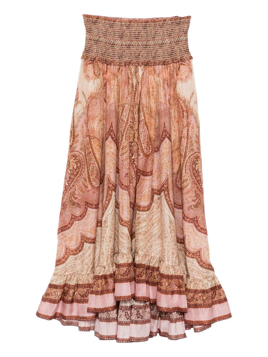 Wanderlust paisley-print midi skirt
