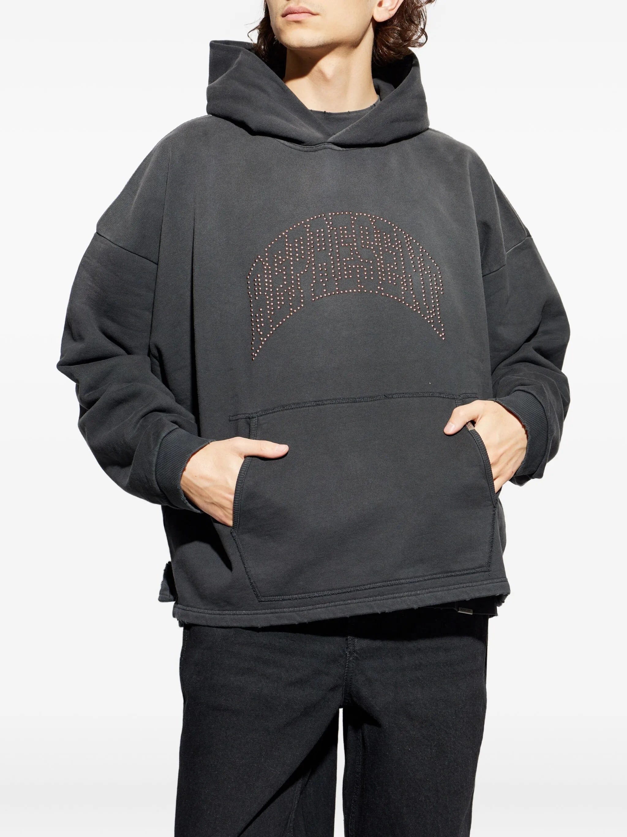 Studded hooded knitwear