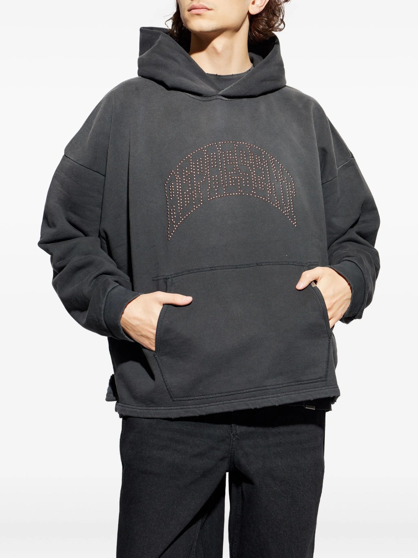 Studded hooded knitwear