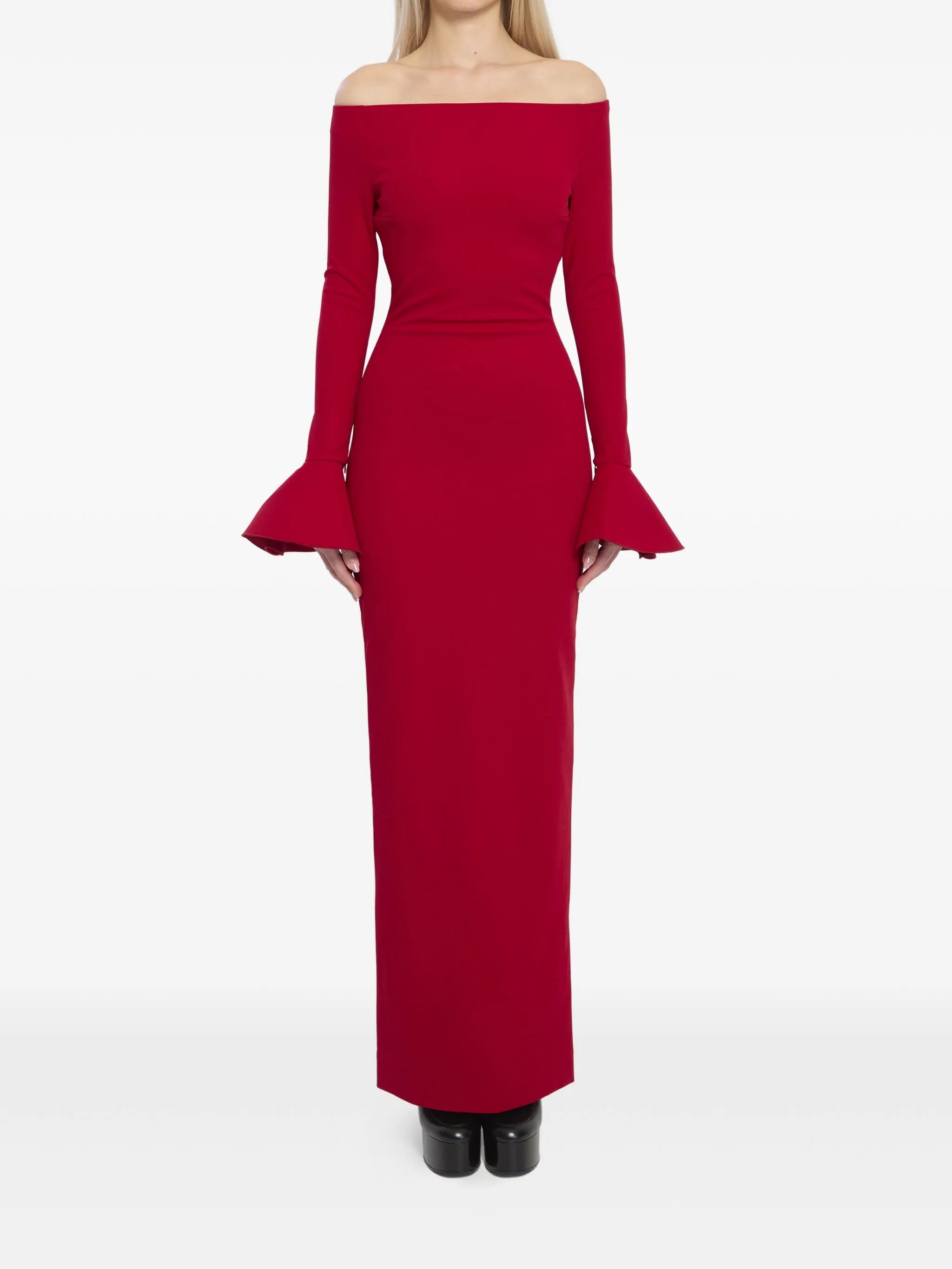 Anica flared-cuffs maxi dress