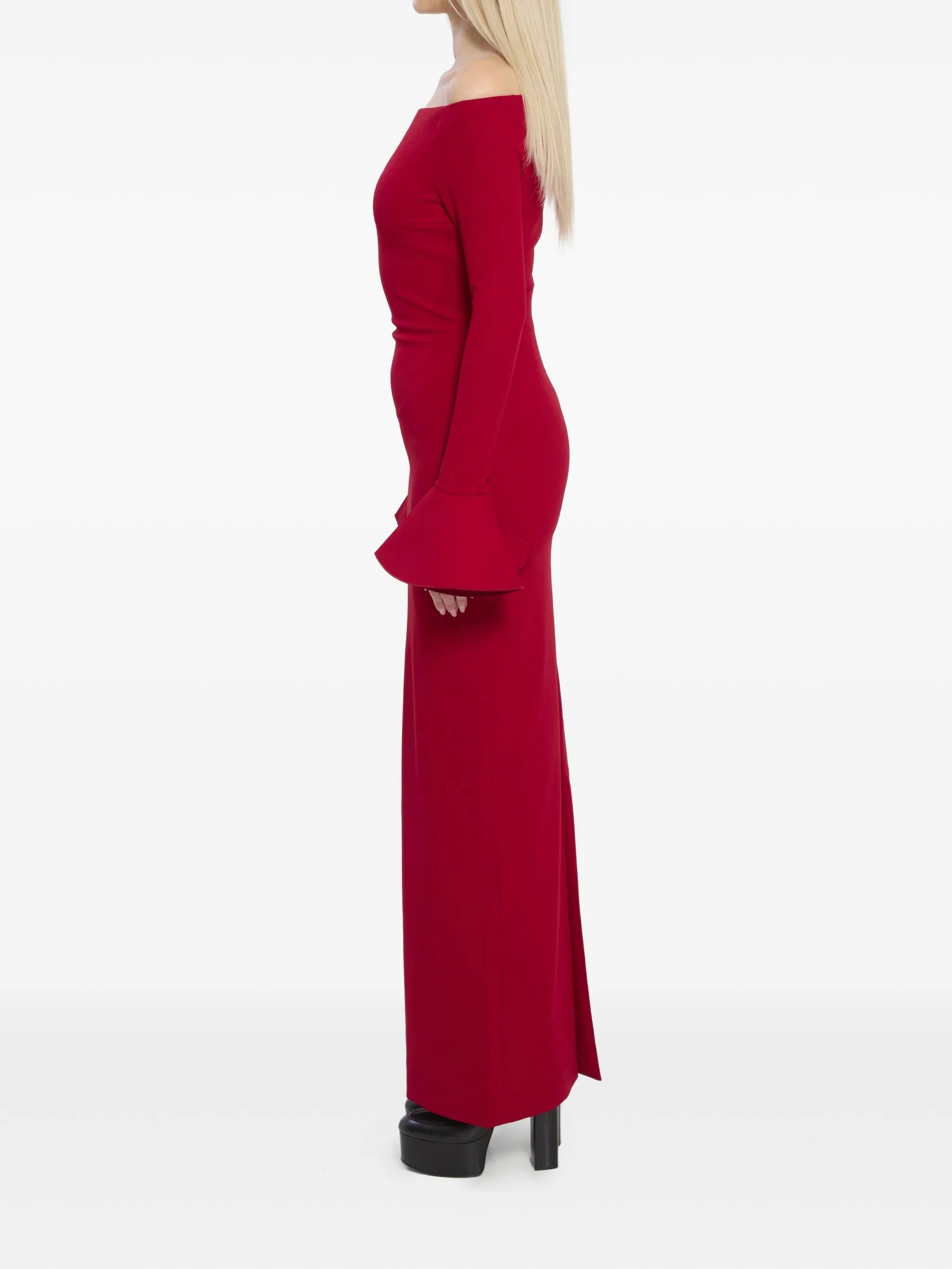 Anica flared-cuffs maxi dress