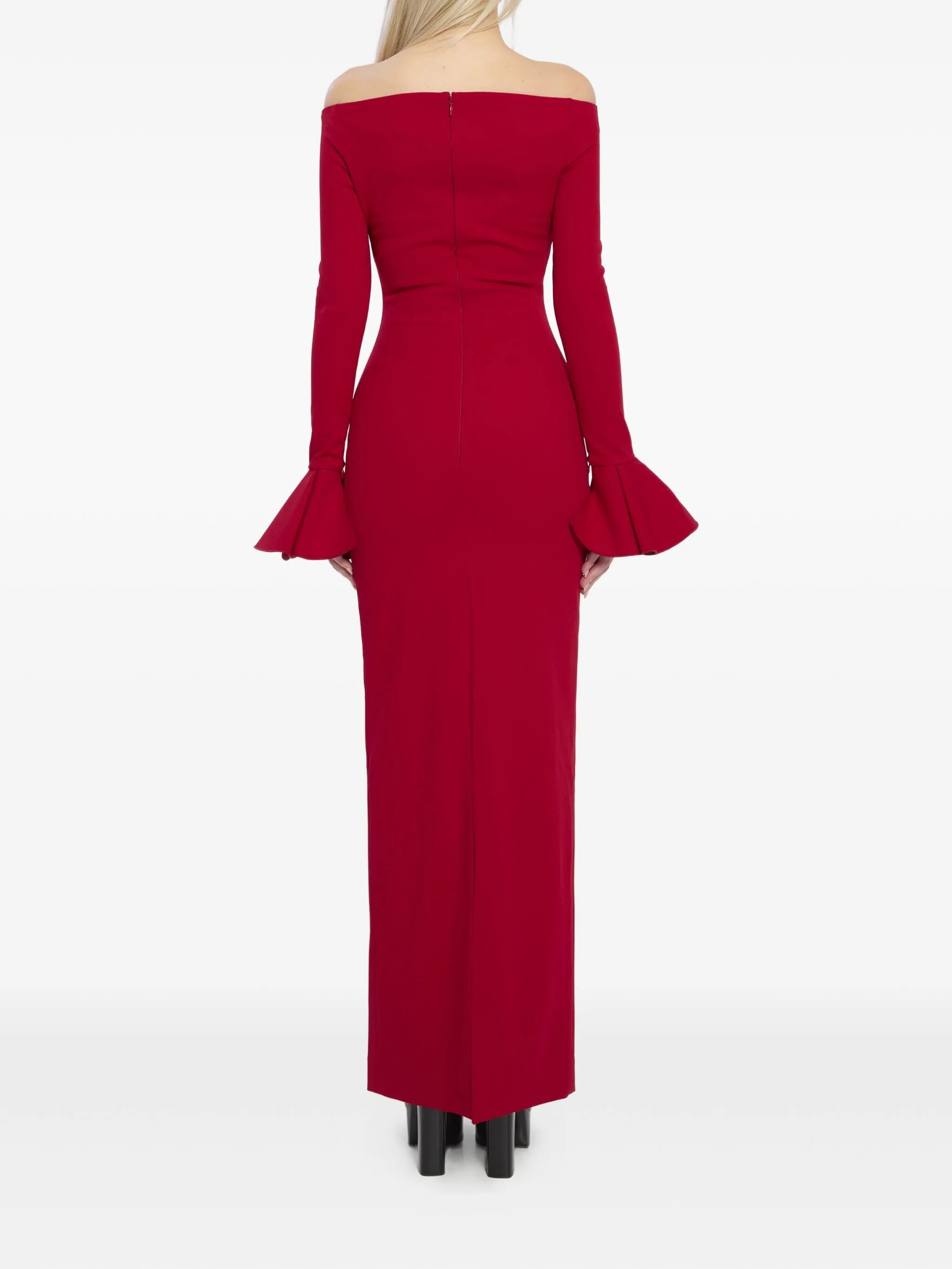 Anica flared-cuffs maxi dress