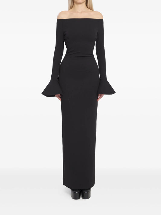 Anica flared-cuff maxi dress