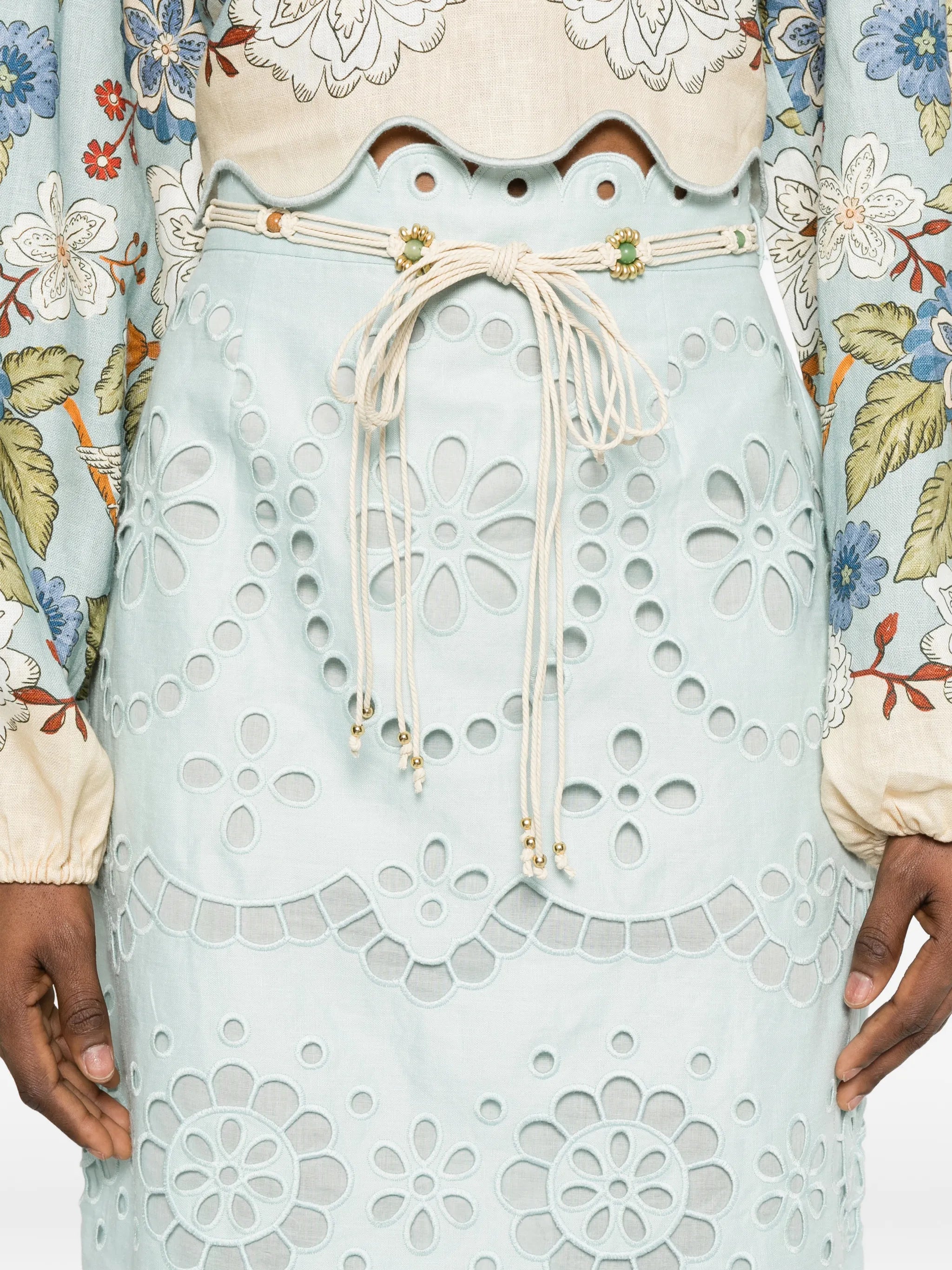 Awaken embroidered midi skirt