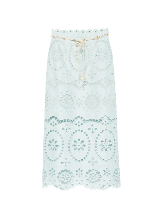 Awaken embroidered midi skirt
