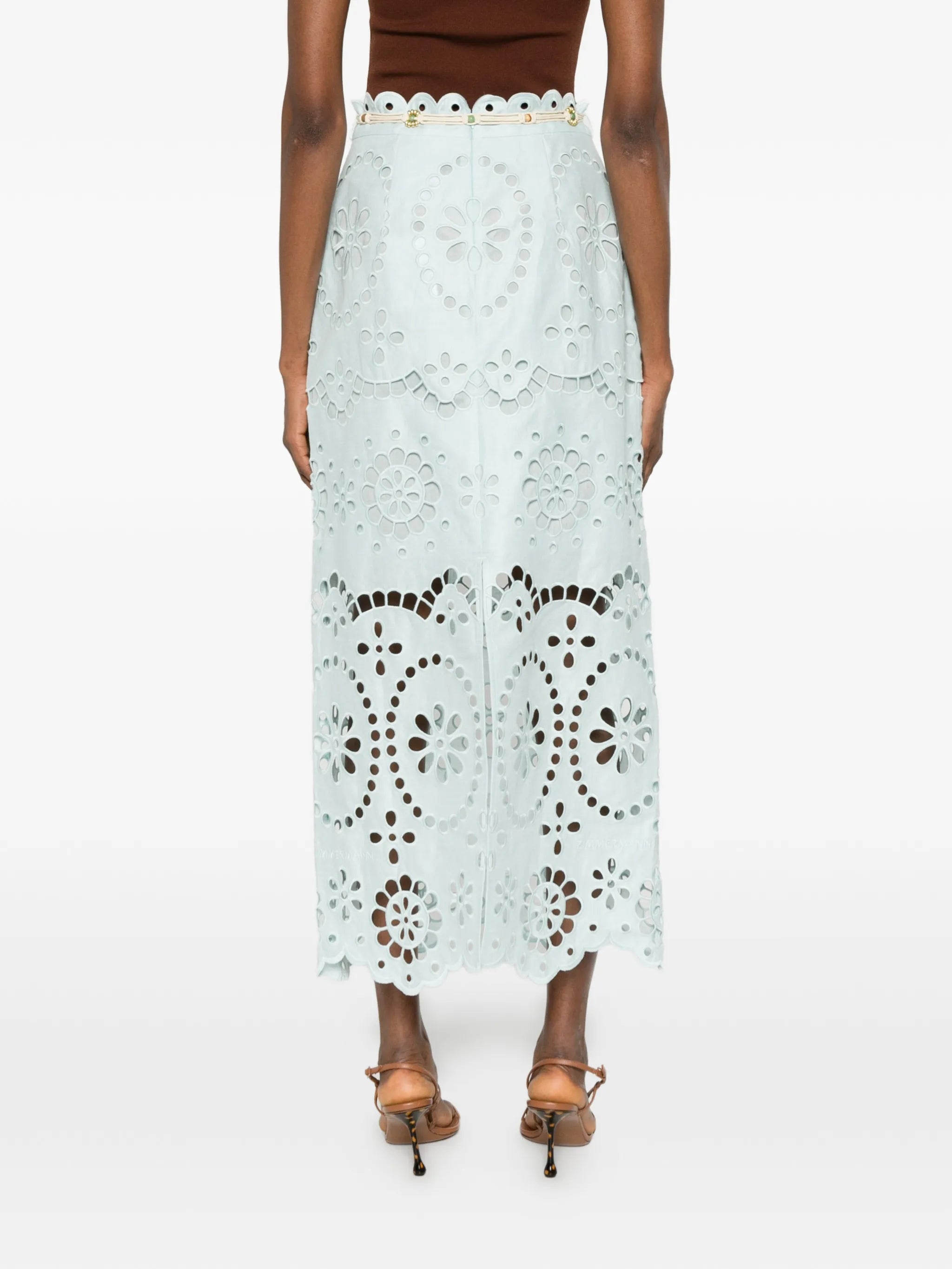 Awaken embroidered midi skirt