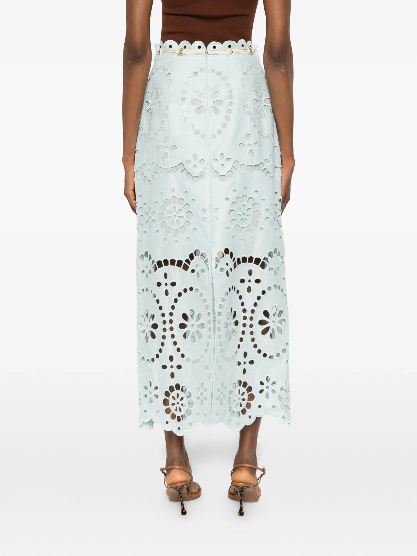 Awaken embroidered midi skirt