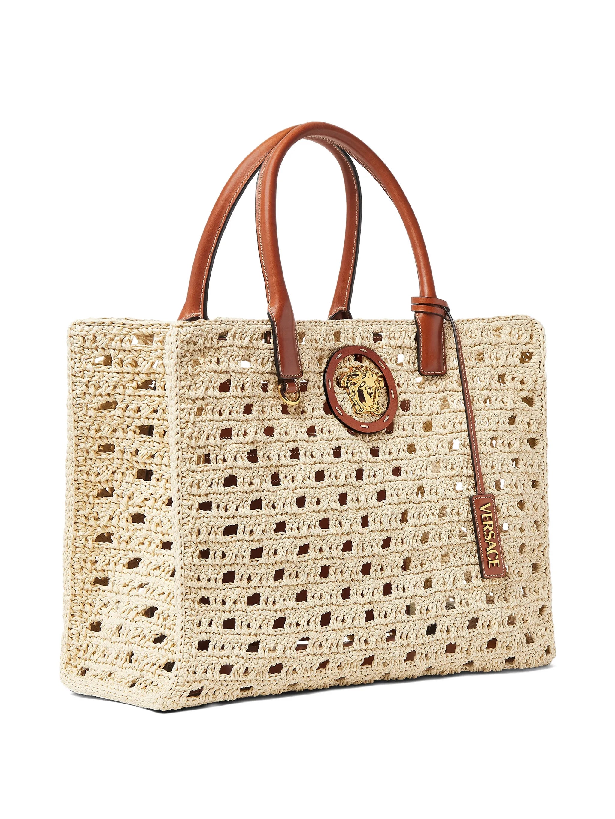 large La Medusa raffia tote bag