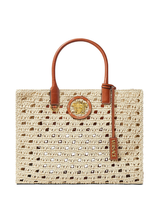 large La Medusa raffia tote bag